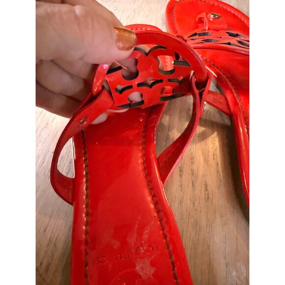 Tory Burch patent leather miller thong sandal in blazing red size 9 - Picture 7 of 12